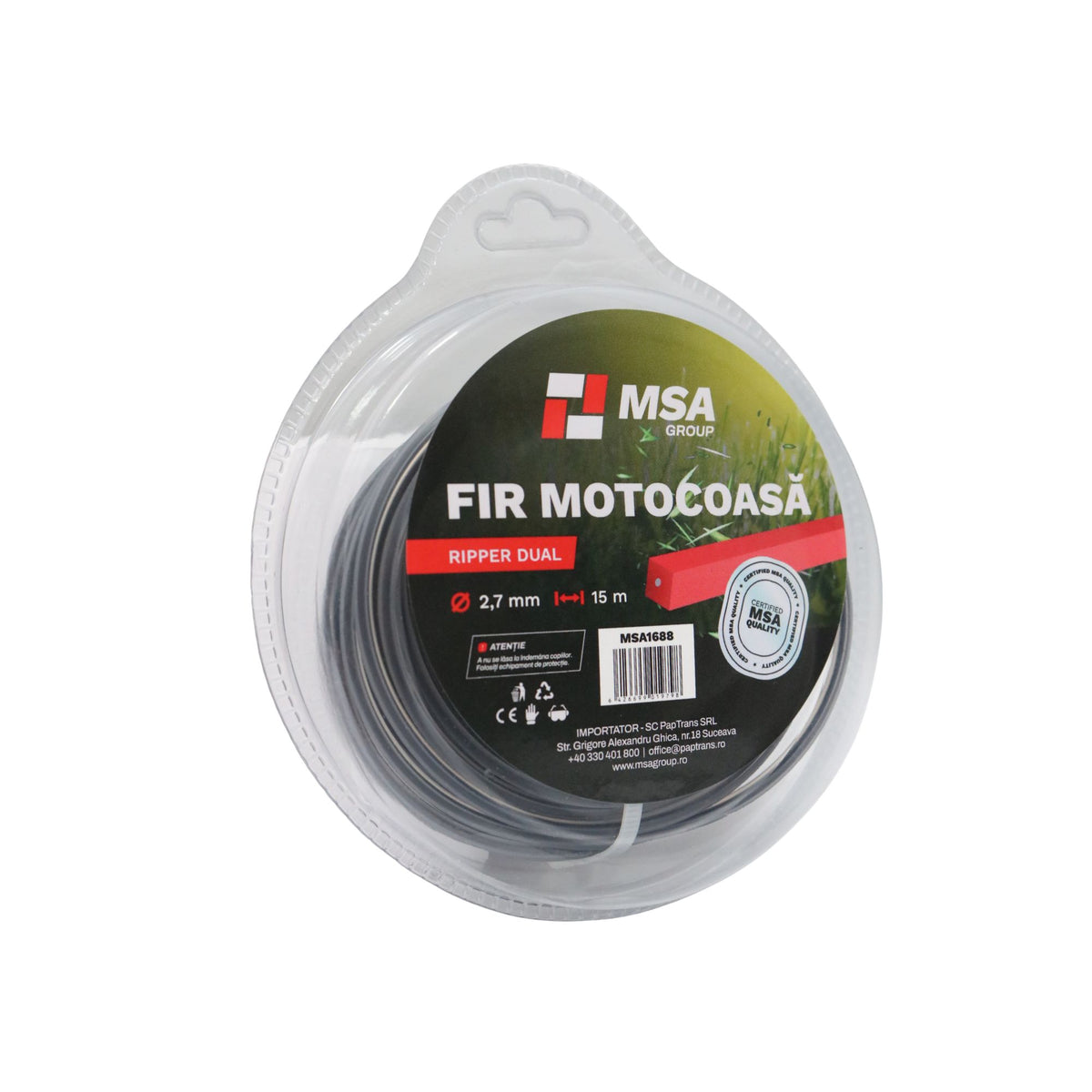 Fir Motocoasă Ripper Dual Ø2.7 mm, 15 m, – MSA1688