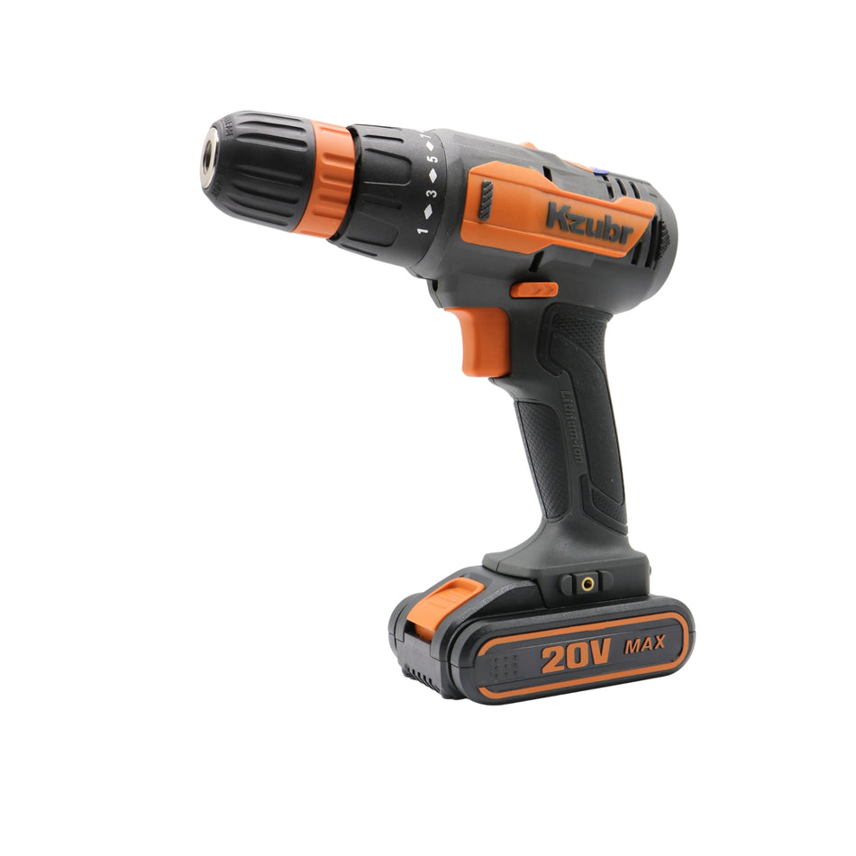 Bormașină cu acumulator KZUBR KCED-20V, 20V, 2 x 1.5Ah, 30 Nm, 2 viteze