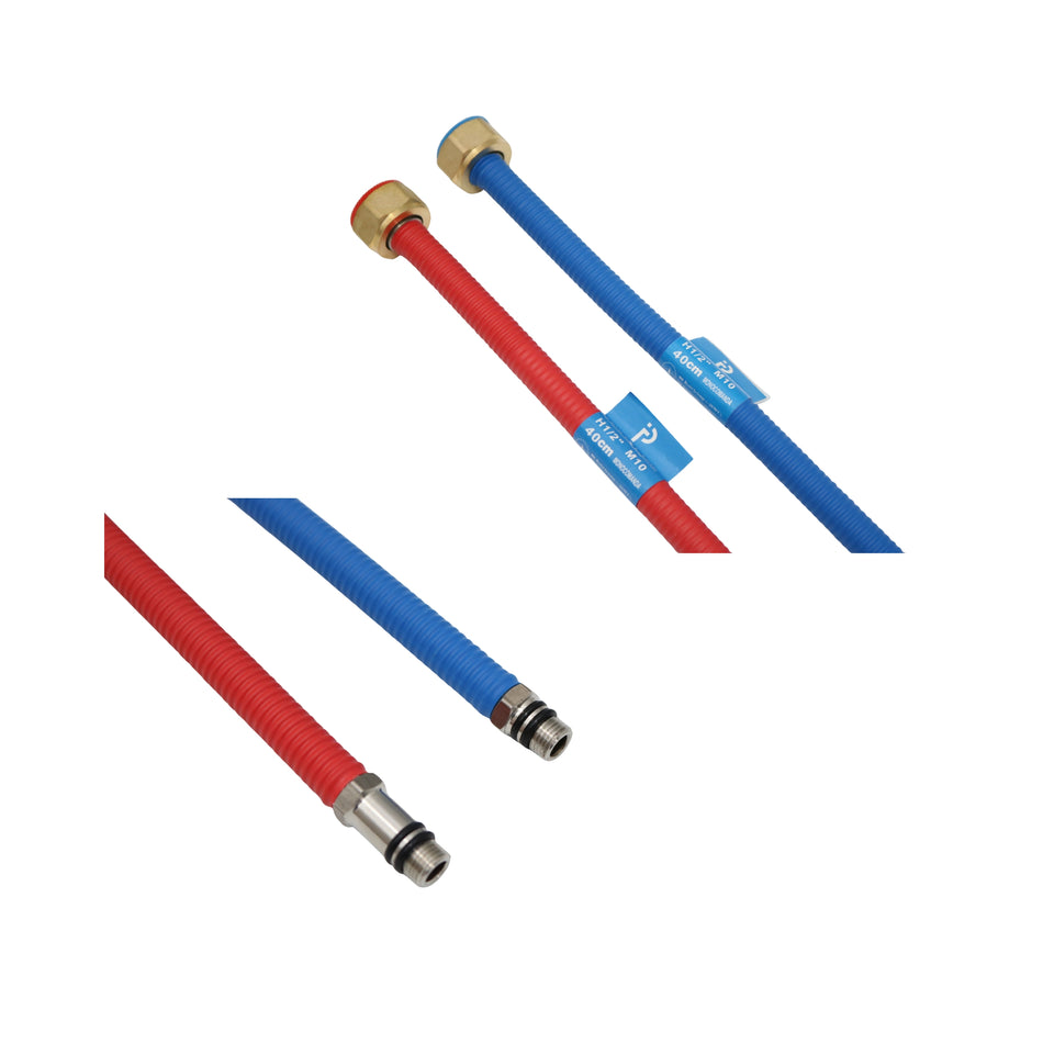 Racord inox flexibil 40 cm, H1/2" - M10, pentru baterie monocomandă