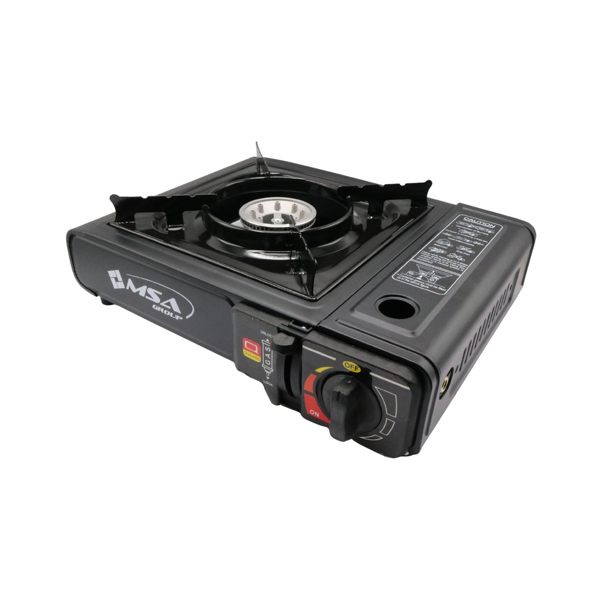 Aragaz camping portabil MSA2032 cu aprindere Piezo, pentru cartuș gaz tip spray, valiză transport inclusă