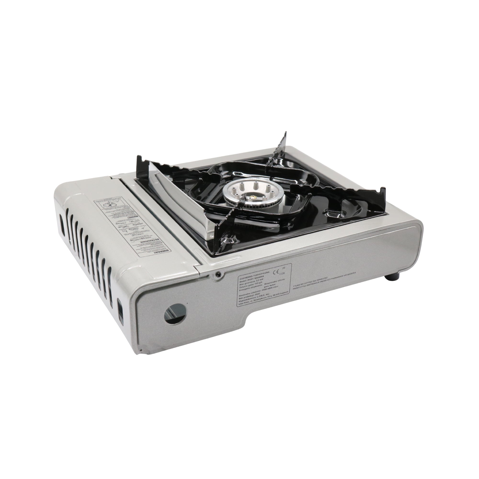 Aragaz portabil cu 1 ochi Alpen Camping Bavaria IK001, 2.2 kW, alimentare butan, aprindere piezo, valiză transport inclusă, 34 x 28 cm