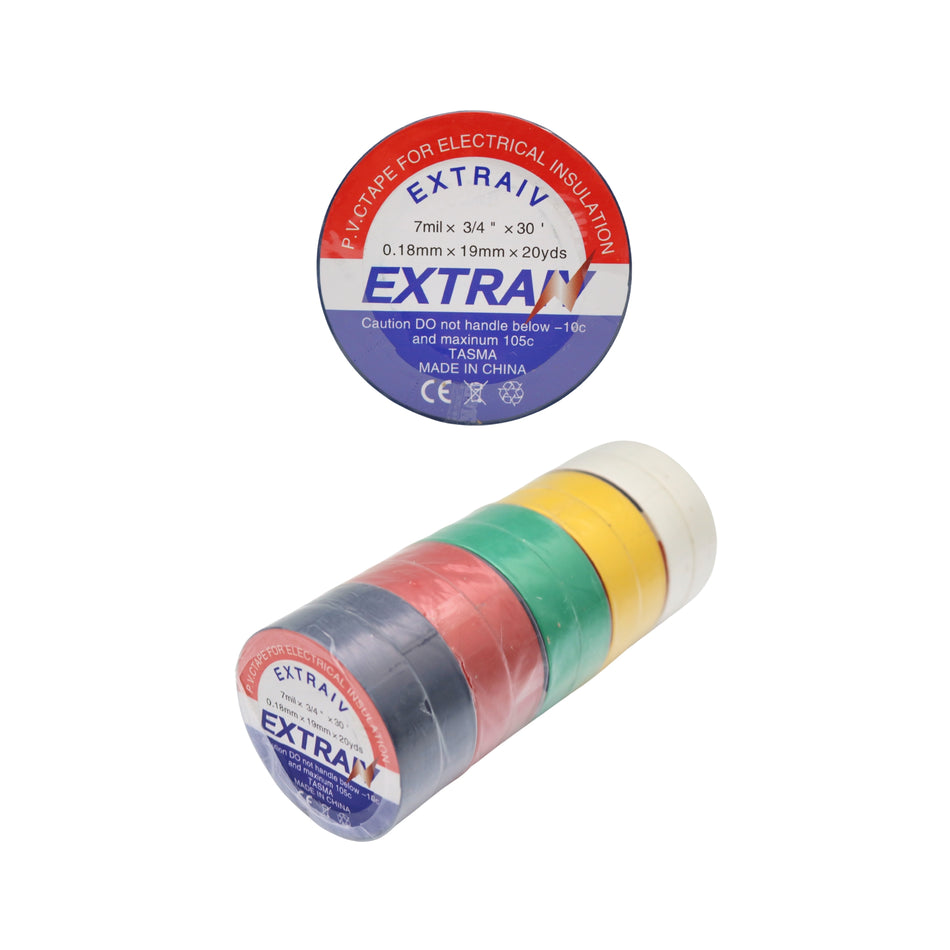 Bandă izolatoare multicolor PVC Extraiv 0.18 mm x 19 mm x 17 m – MSA217