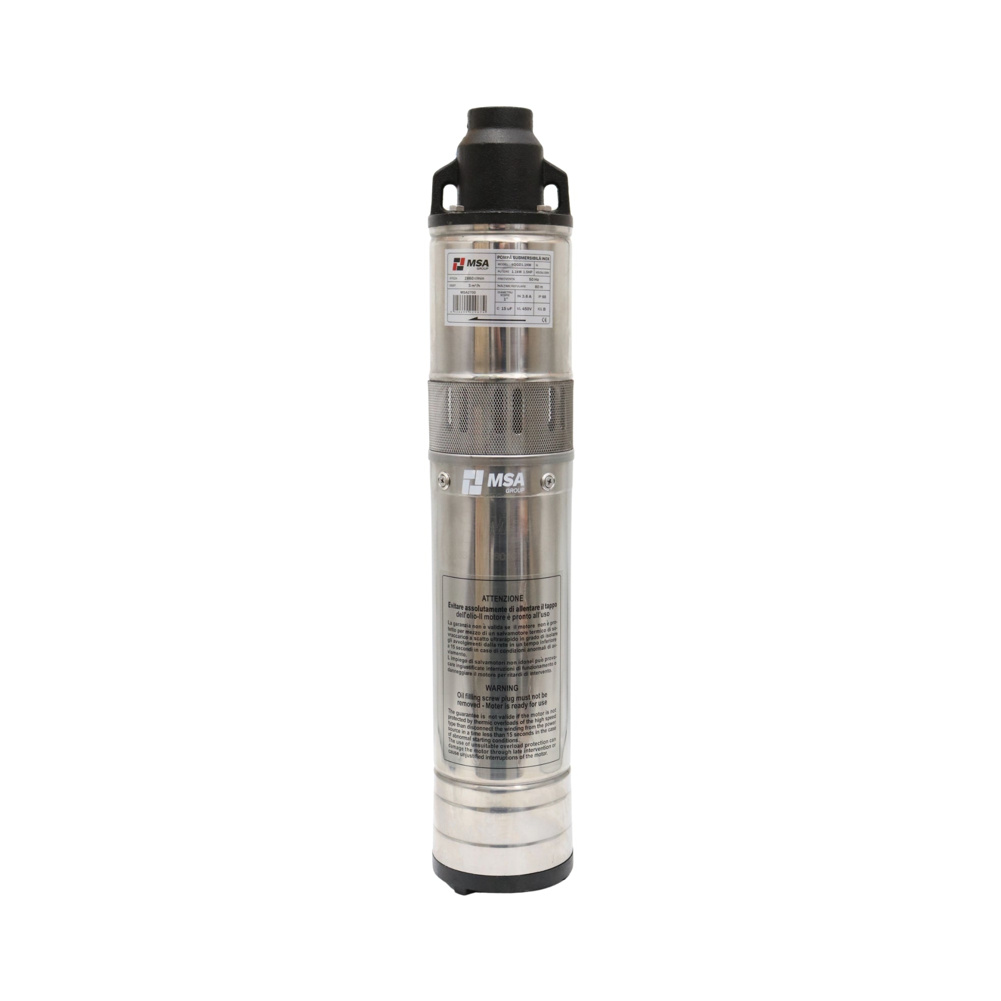 Pompă submersibilă inox 4QGD1.1KW, 1,1 kW, H max. 80 m, – MSA2700