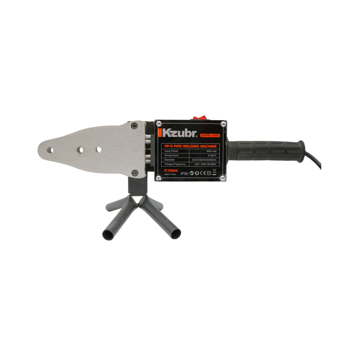 Aparat de sudură pentru țevi PPR Kzubr KPPR-1600, 1600 W, 0-300°C, 20-63 mm, cu foarfecă pentru țevi și cutie metalică, – MSA3115