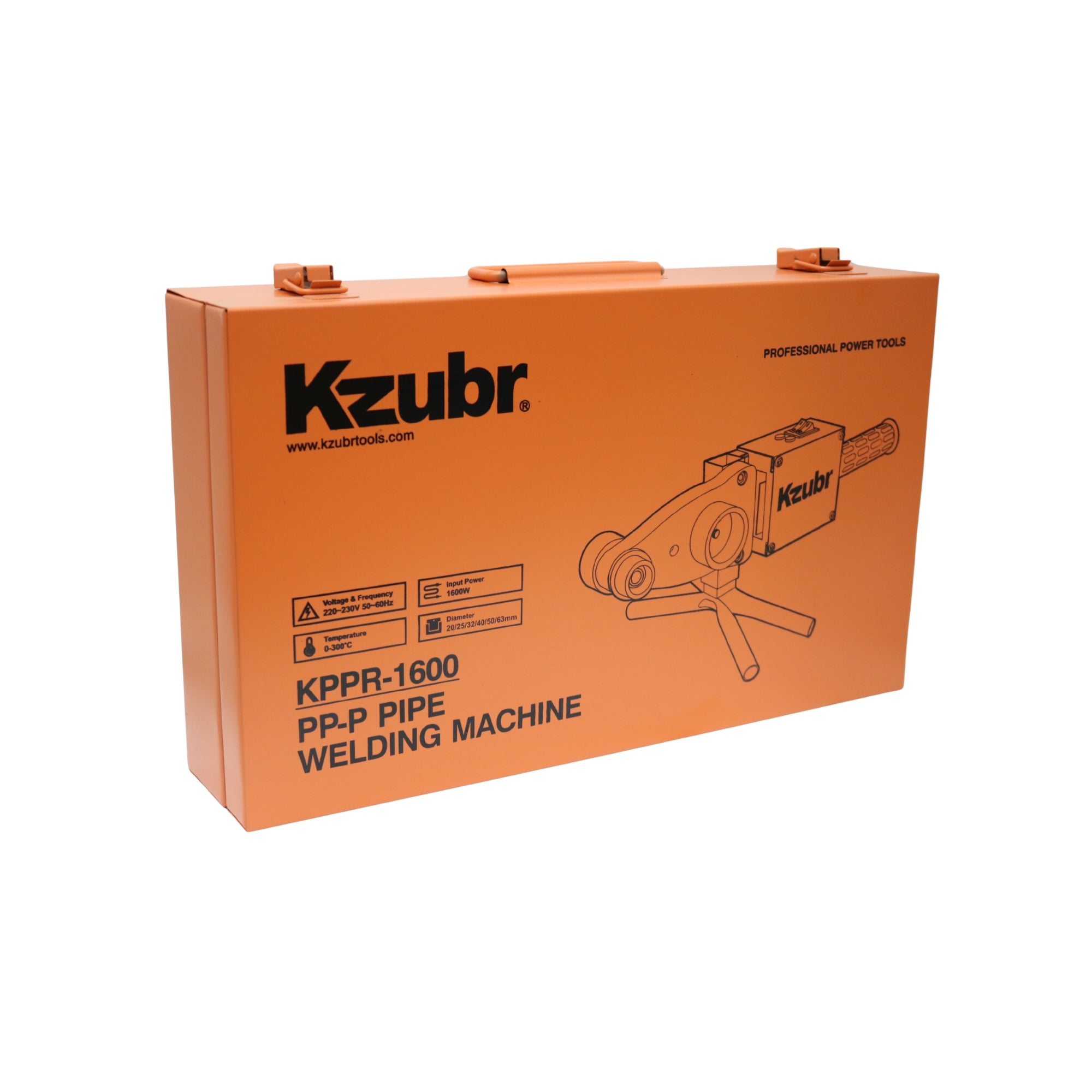 Aparat de sudură pentru țevi PPR Kzubr KPPR-1600, 1600 W, 0-300°C, 20-63 mm, cu foarfecă pentru țevi și cutie metalică, – MSA3115