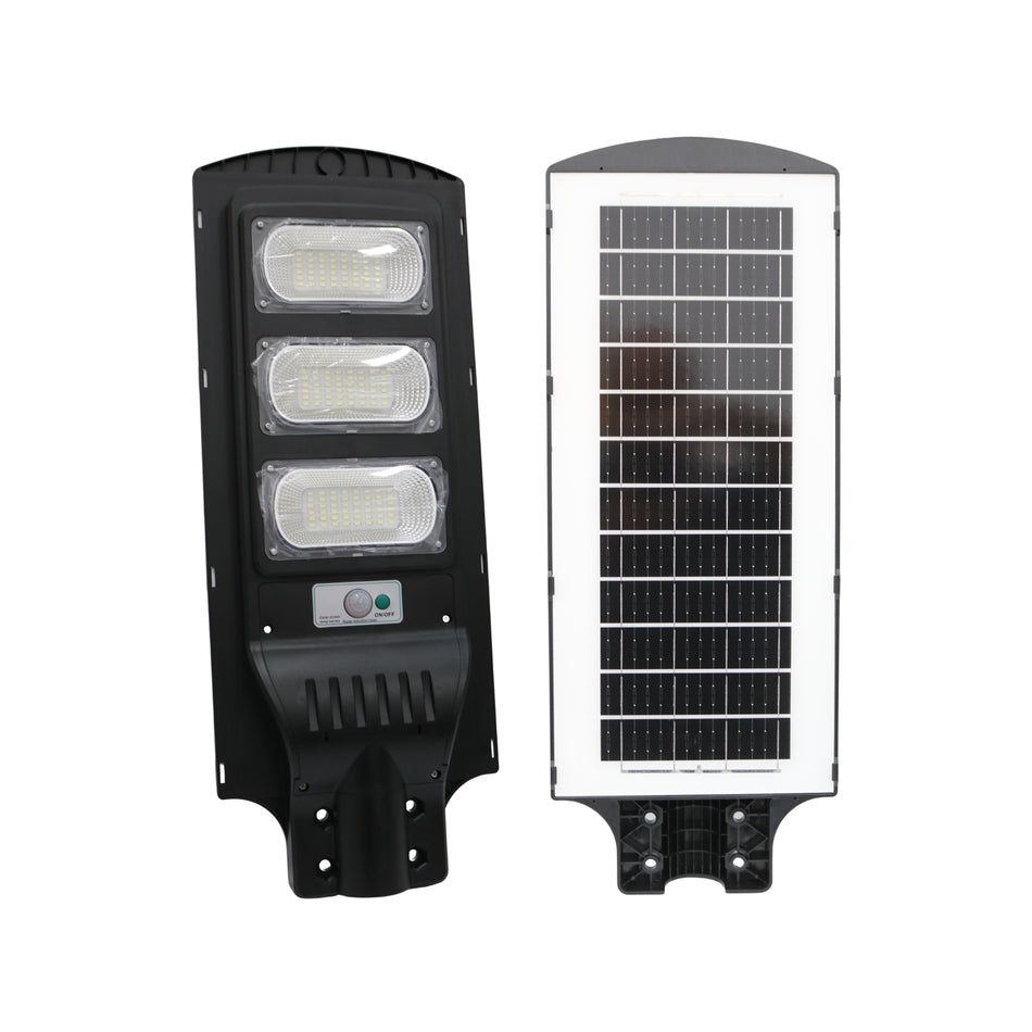 Lampă stradală solară LED cu senzor și telecomandă, 3 module LED, 62 x 24 cm