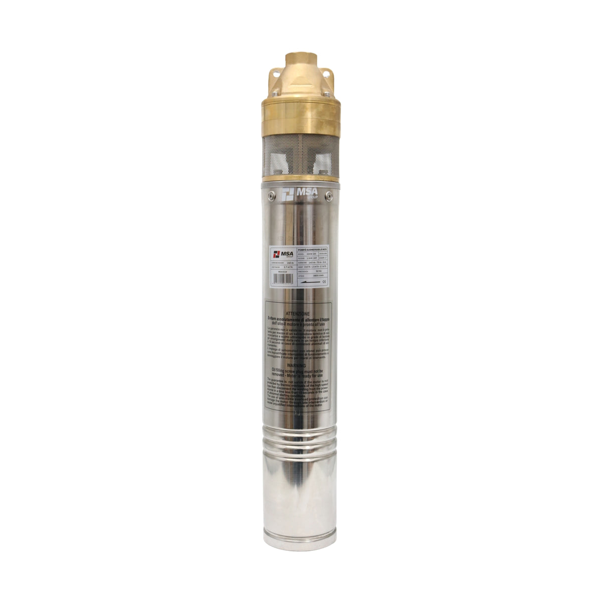 Pompă submersibilă inox 4SKM-200, 1,5 kW, H max. 140 m, debit 2,7 m³/h, – MSA3218