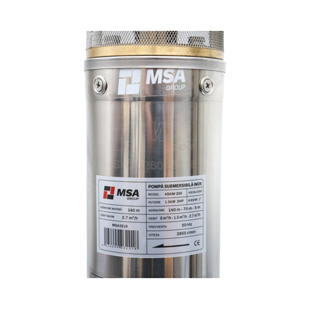 Pompă submersibilă inox 4SKM-200, 1,5 kW, H max. 140 m, debit 2,7 m³/h, – MSA3218