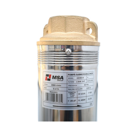 Pompă submersibilă inox 4SDM2/8, 1,5 kW, H max. 120 m, debit 5 m³/h, – MSA3221