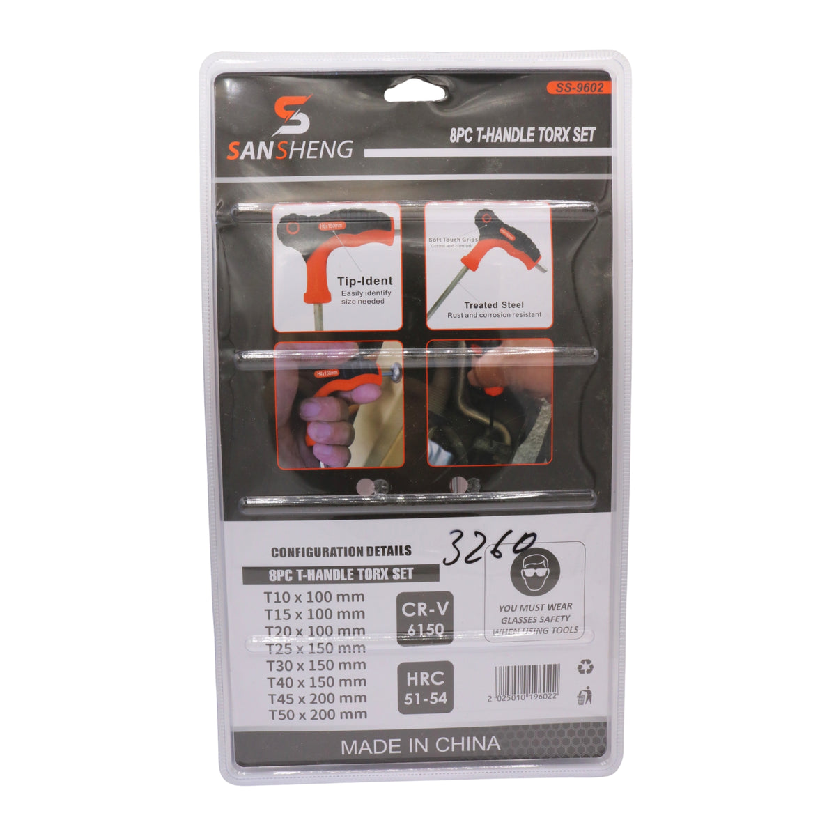 Set chei Torx tip T, 8 piese, SANSHENG, MSA3260