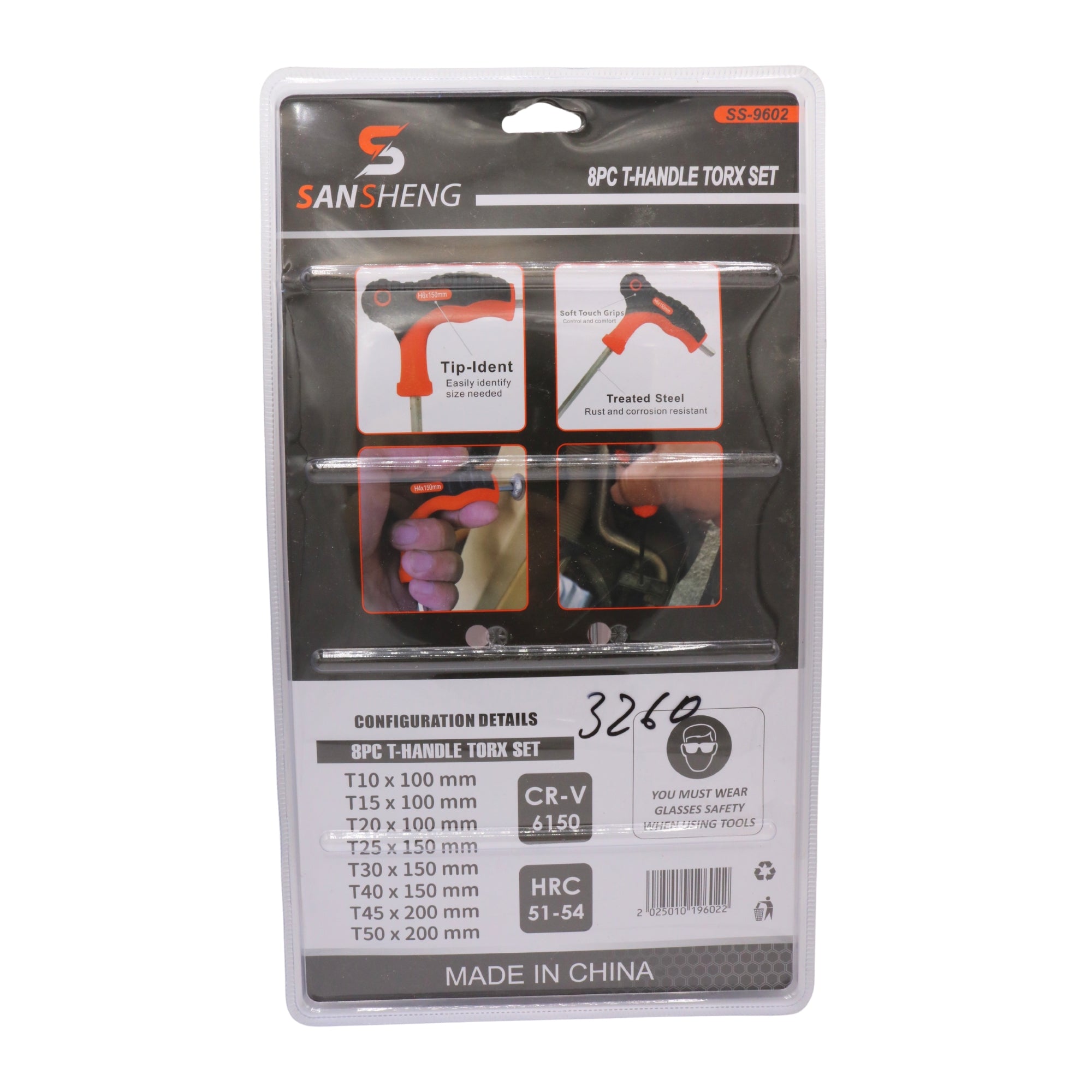 Set chei Torx tip T, 8 piese, SANSHENG, MSA3260