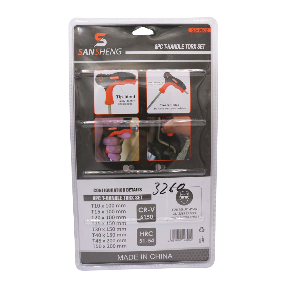 Set chei Torx tip T, 8 piese, SANSHENG, MSA3260
