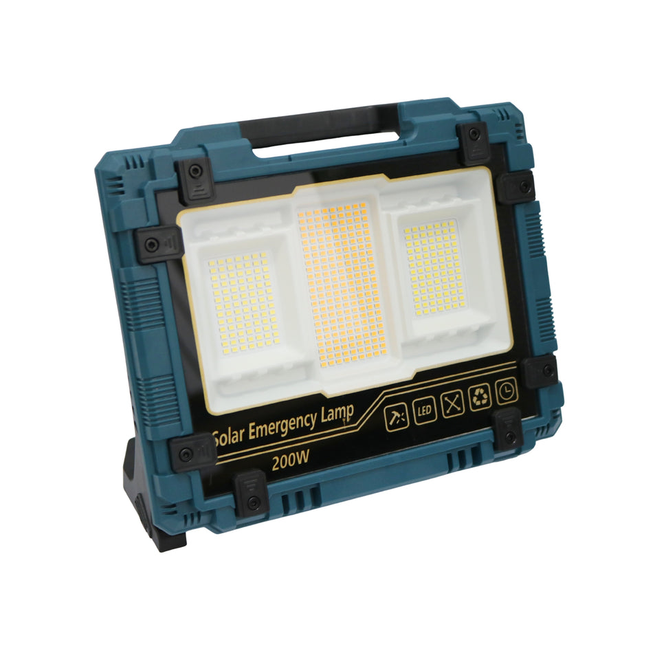 Lampă solară LED 200W W8121-1, 26 x 23 cm, cu panou solar detașabil