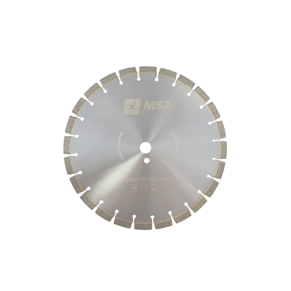Disc diamantat pentru beton, Ø370 mm, segment 15 mm, alezaj 25,4 mm, MSA