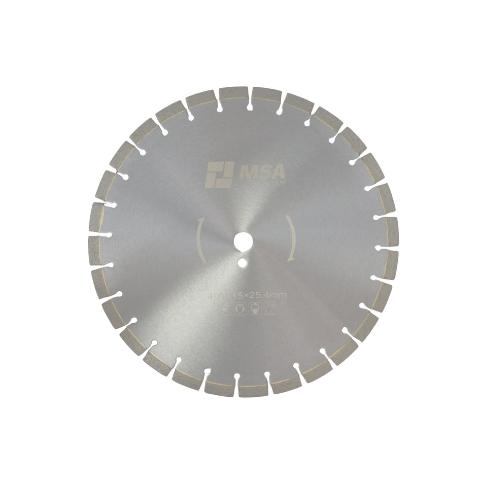 Disc diamantat pentru beton, Ø420 mm, segment 15 mm, alezaj 25,4 mm, MSA