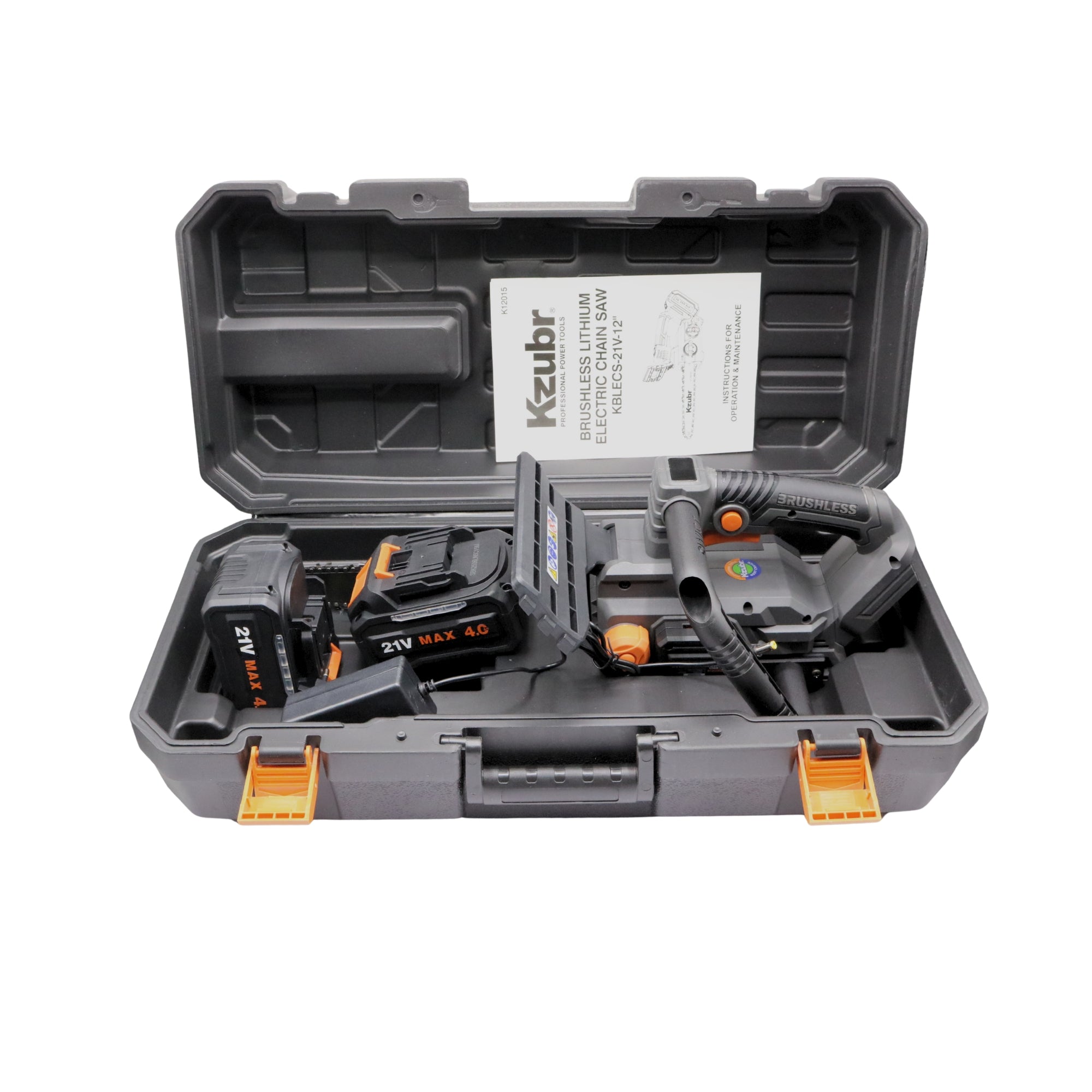 Drujbă electrică cu acumulator KBLECS-21V-12" Brushless, 21V, 2 x 4.0Ah – KZUBR