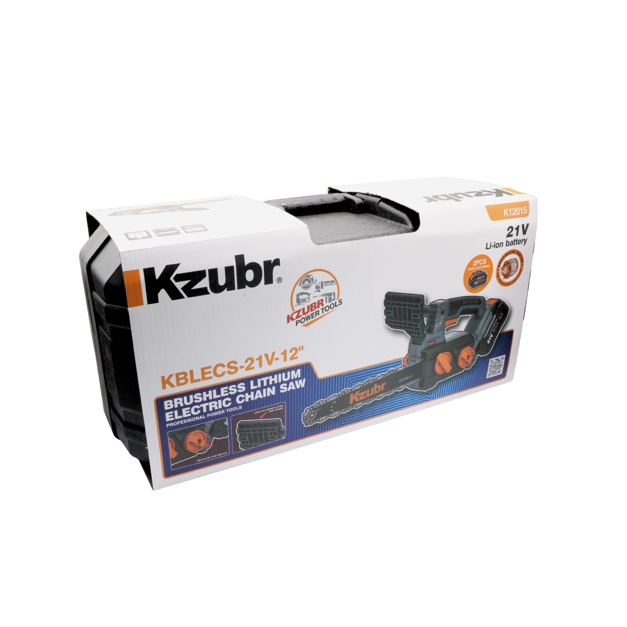 Drujbă electrică cu acumulator KBLECS-21V-12" Brushless, 21V, 2 x 4.0Ah – KZUBR
