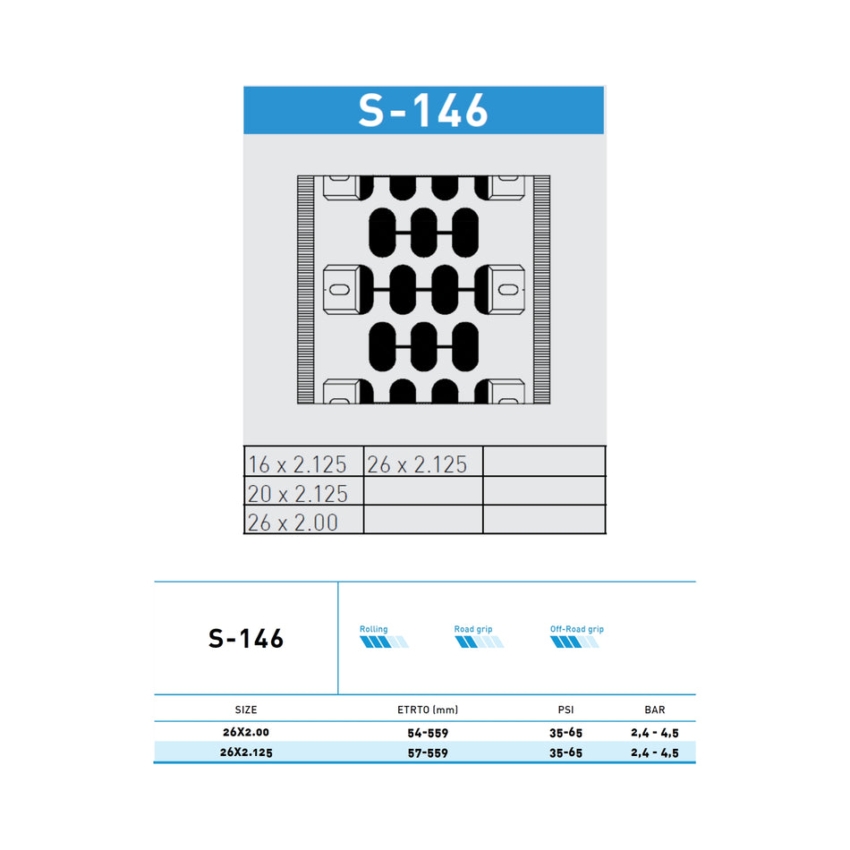 Anvelopă pentru bicicletă Deli Tire S-146, 26x2.125, negru