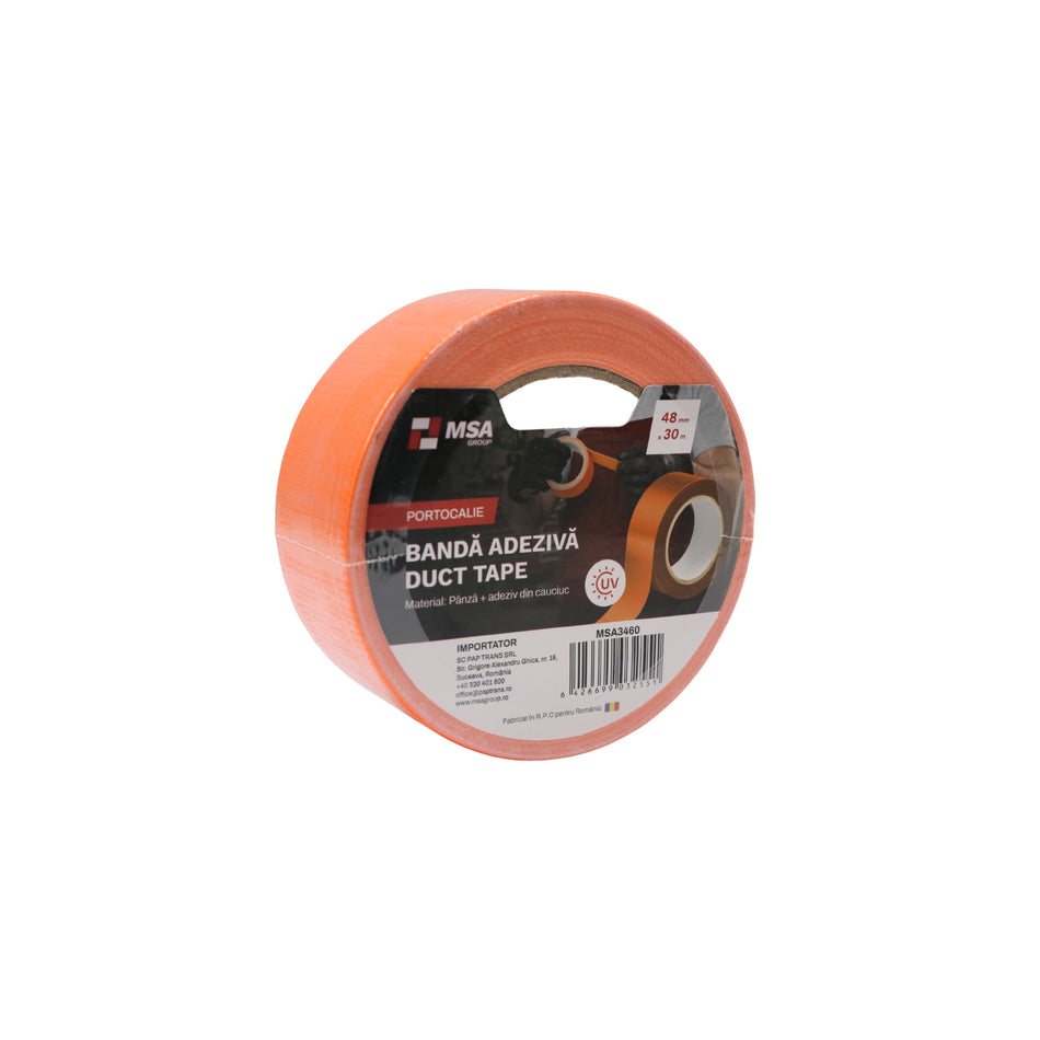 Bandă adezivă Duct Tape 48 mm x 30 m, Portocalie – MSA3460