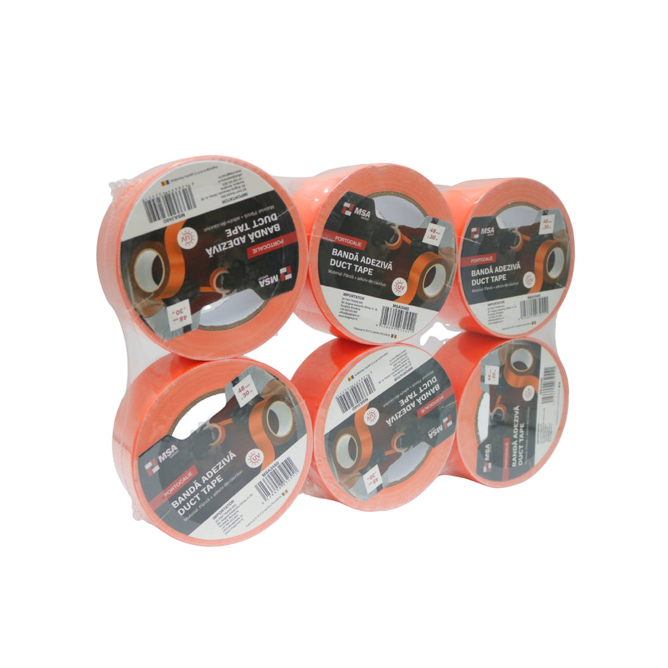 Bandă adezivă Duct Tape 48 mm x 30 m, Portocalie – MSA3460