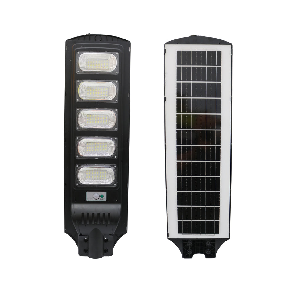 Lampă stradală solară LED cu senzor și telecomandă, 5 module LED, 82 x 24 cm