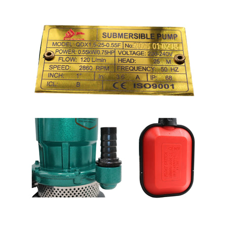 Pompa apă submersibilă QDX 1.5-25-0.55F verde Shanying – MSA3551
