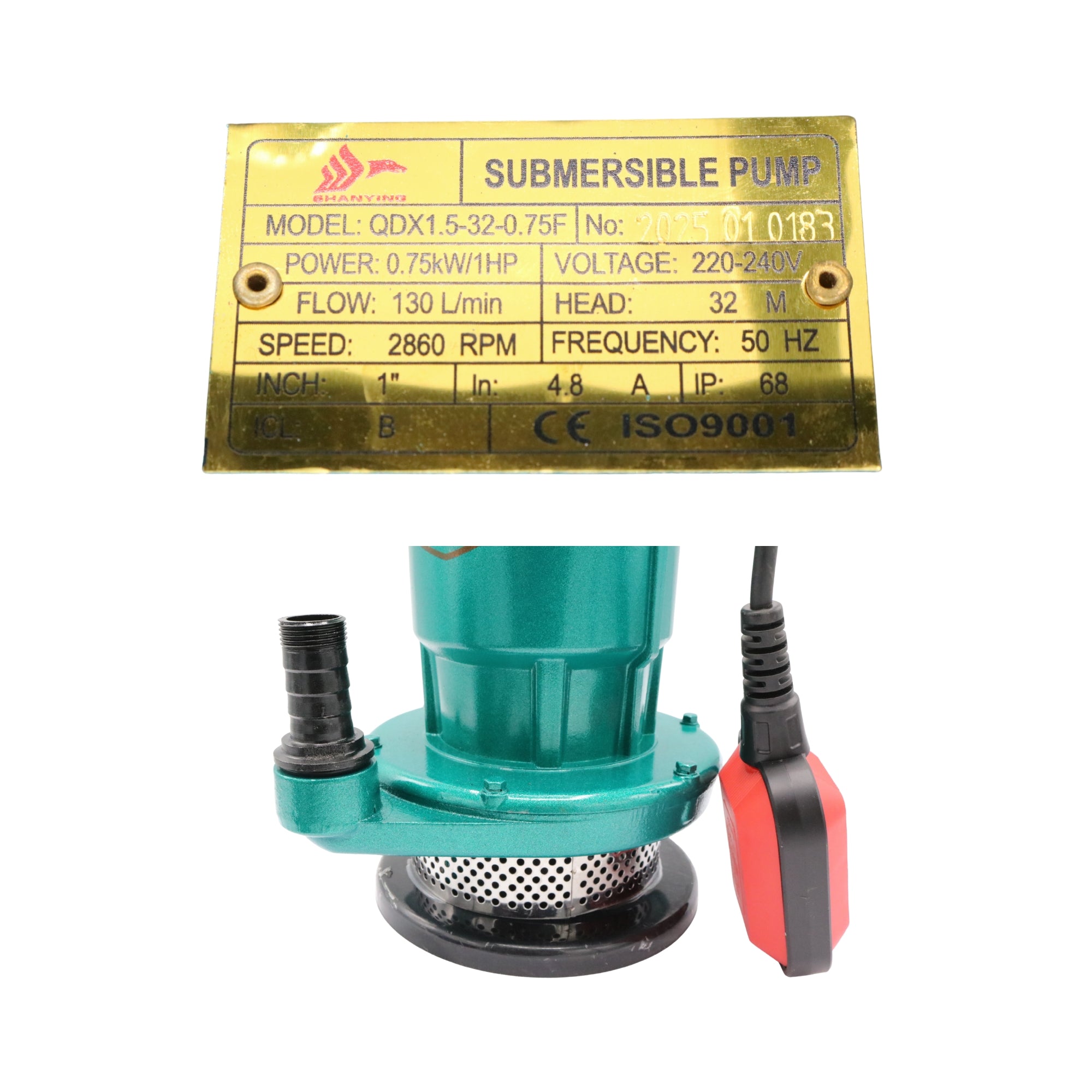 Pompa apă submersibilă QDX 1.5-32-0.75F verde Shanying – MSA3552