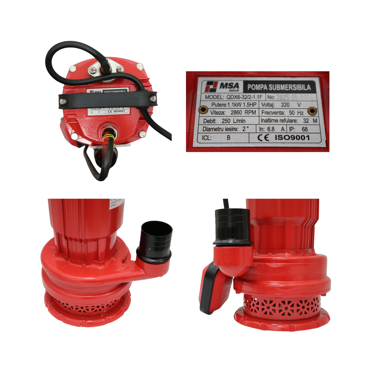 Pompa apă submersibilă QDX 6-32-1.1kW, 2", cupru, MSA