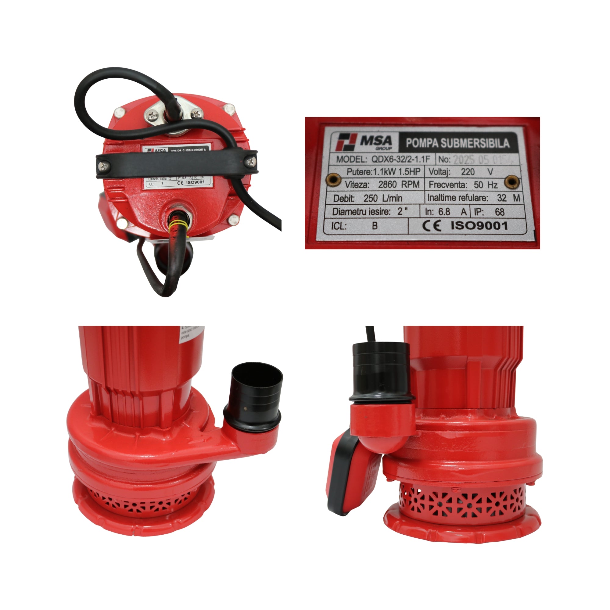 Pompa apă submersibilă QDX 6-32-1.1kW, 2", cupru, MSA