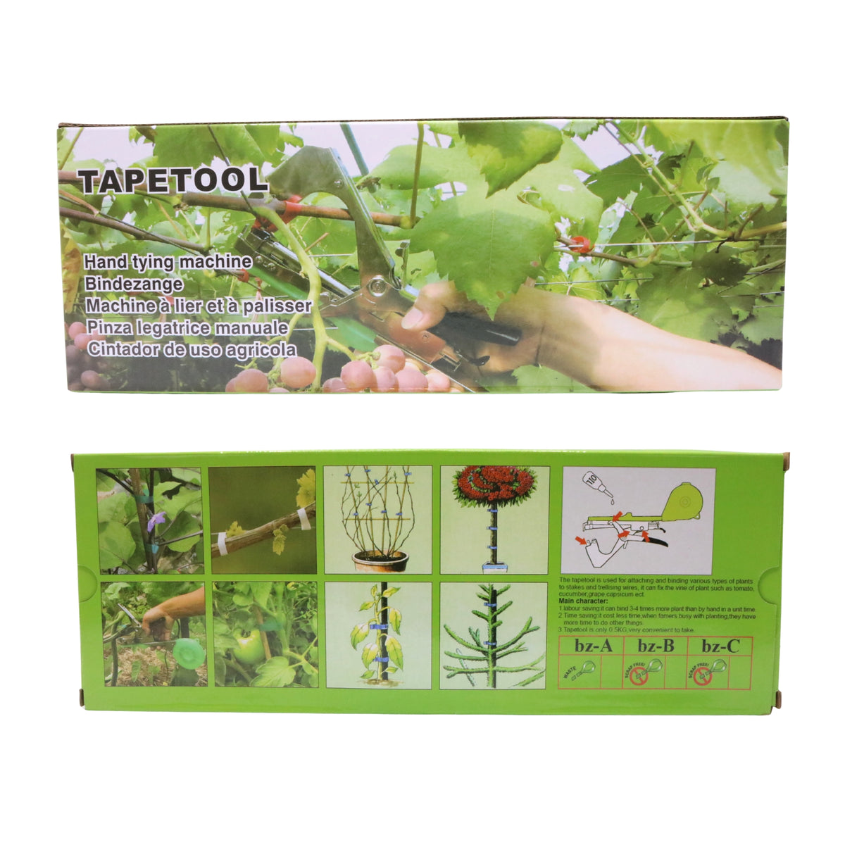Aparat de legat plante TAPETOOL manual, pentru vie, roșii și legume, cu bandă și capse