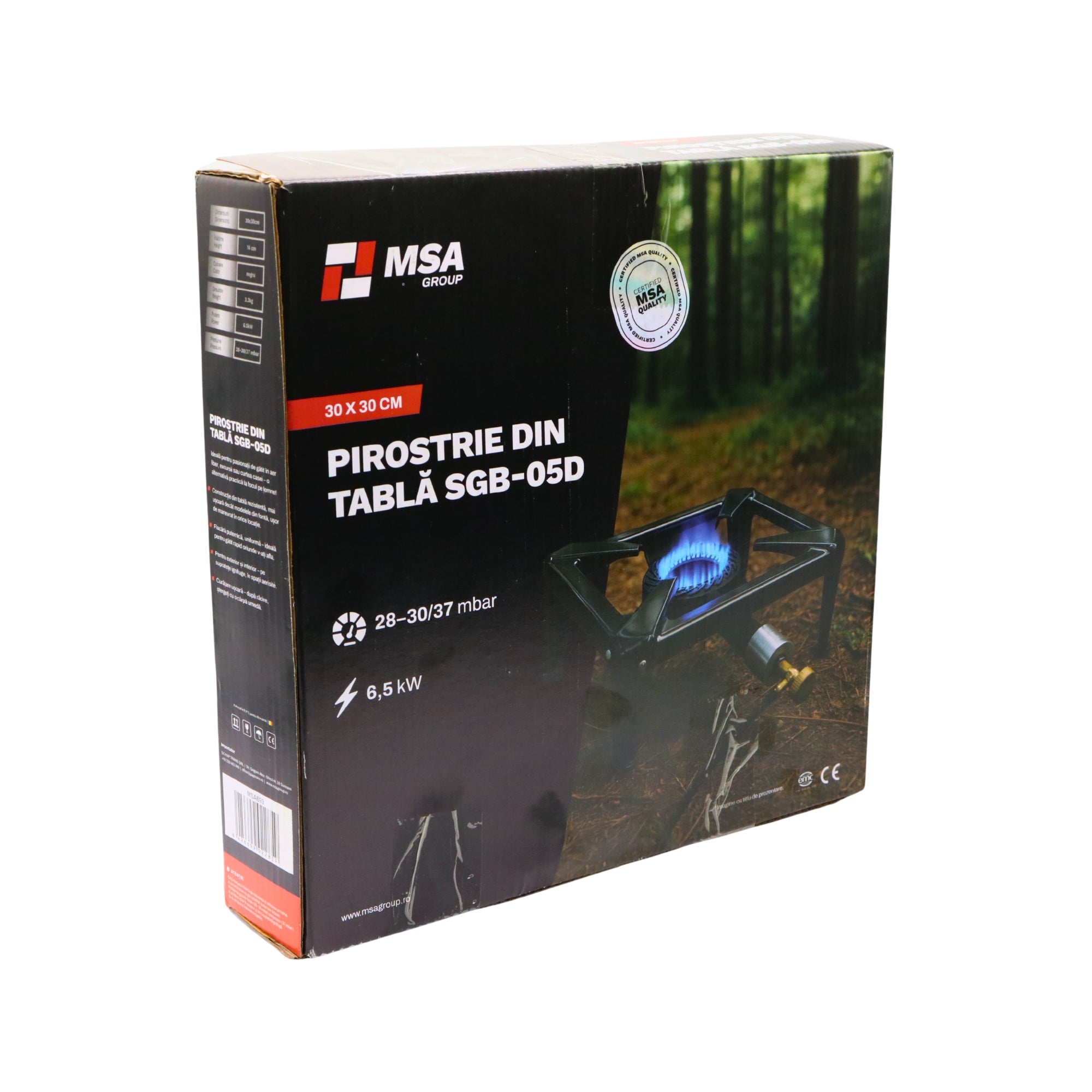 Pirostrie din tablă SGB-05D, GPL, 6.5 kW, 30x30 cm – MSA693