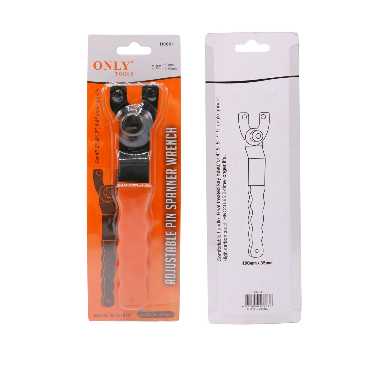 Cheie Reglabilă pentru Strângerea Flanșei Polizorului – 11–23 mm, 190 mm, Only Tools