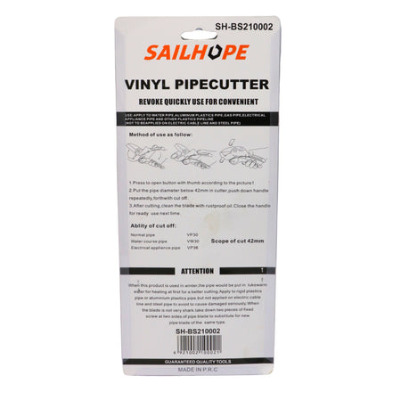 Foarfecă pentru țeavă PVC, PPR, PE 42 mm SAILHOPE, cutter țevi plastic – MSA805