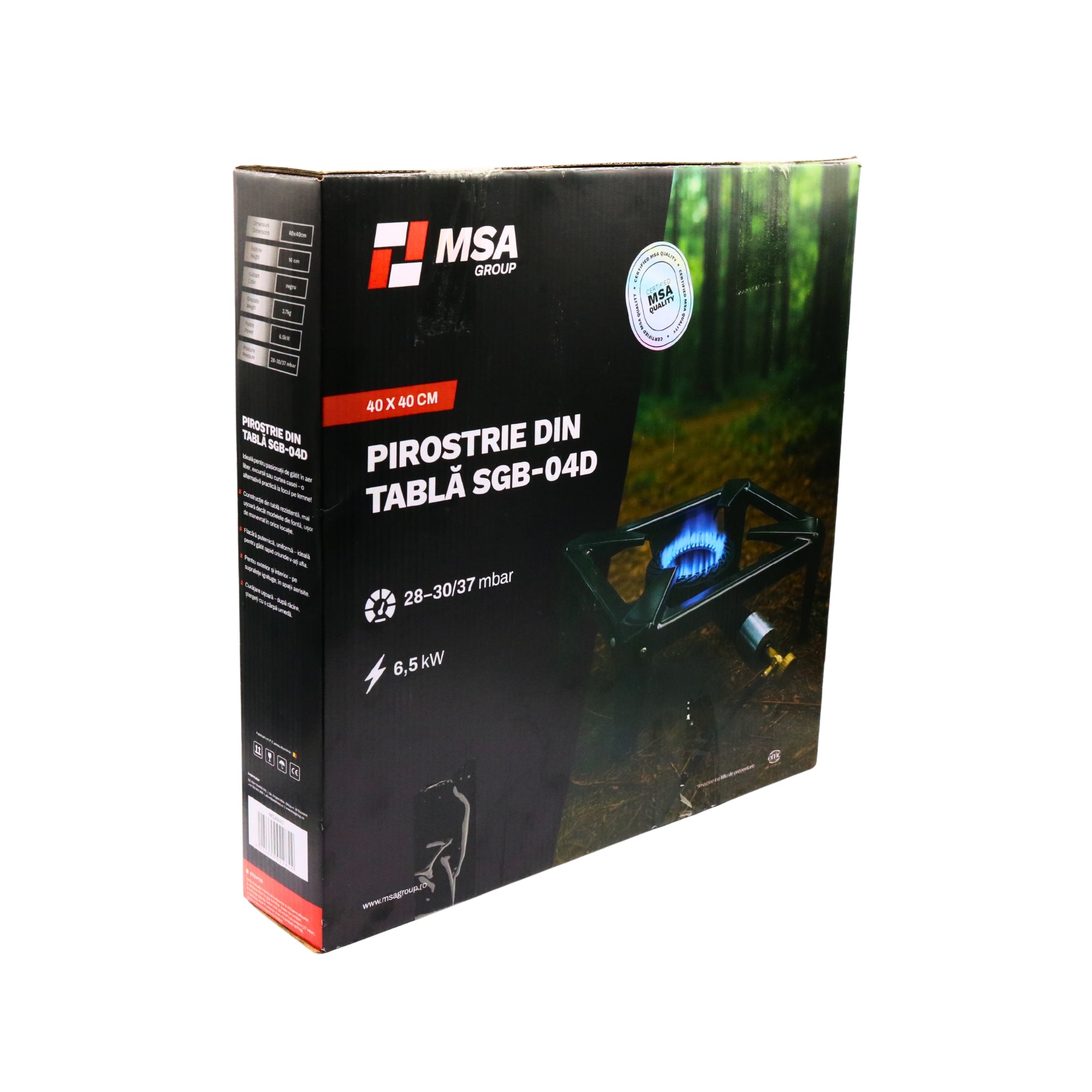 Pirostrie din tablă SGB-04D, GPL, 6.5 kW, 40x40 cm, – MSA840