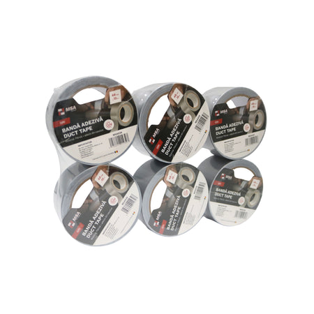 Bandă adezivă Duct Tape 48 mm x 15 m, Gri – MSA939
