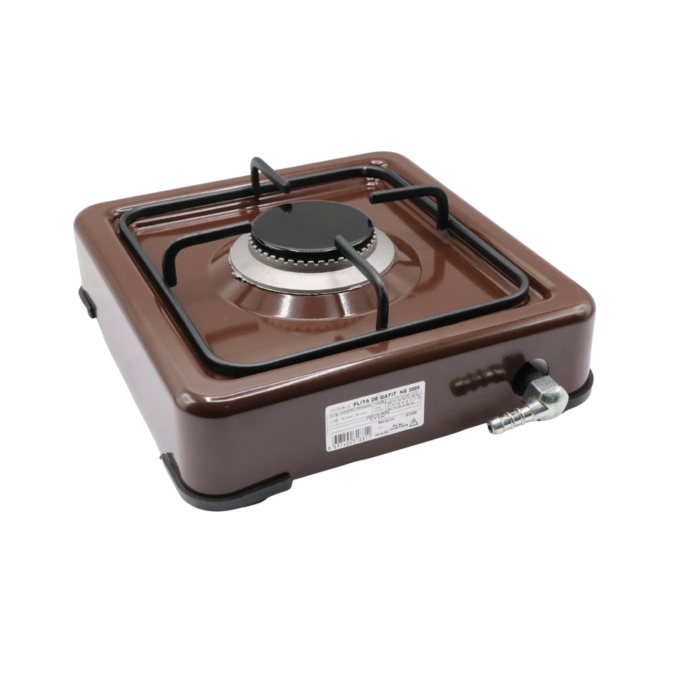 Aragaz cu 1 ochi Nurgaz NG3005, 2.3 kW, 28 x 26 cm, alimentare GPL, maro