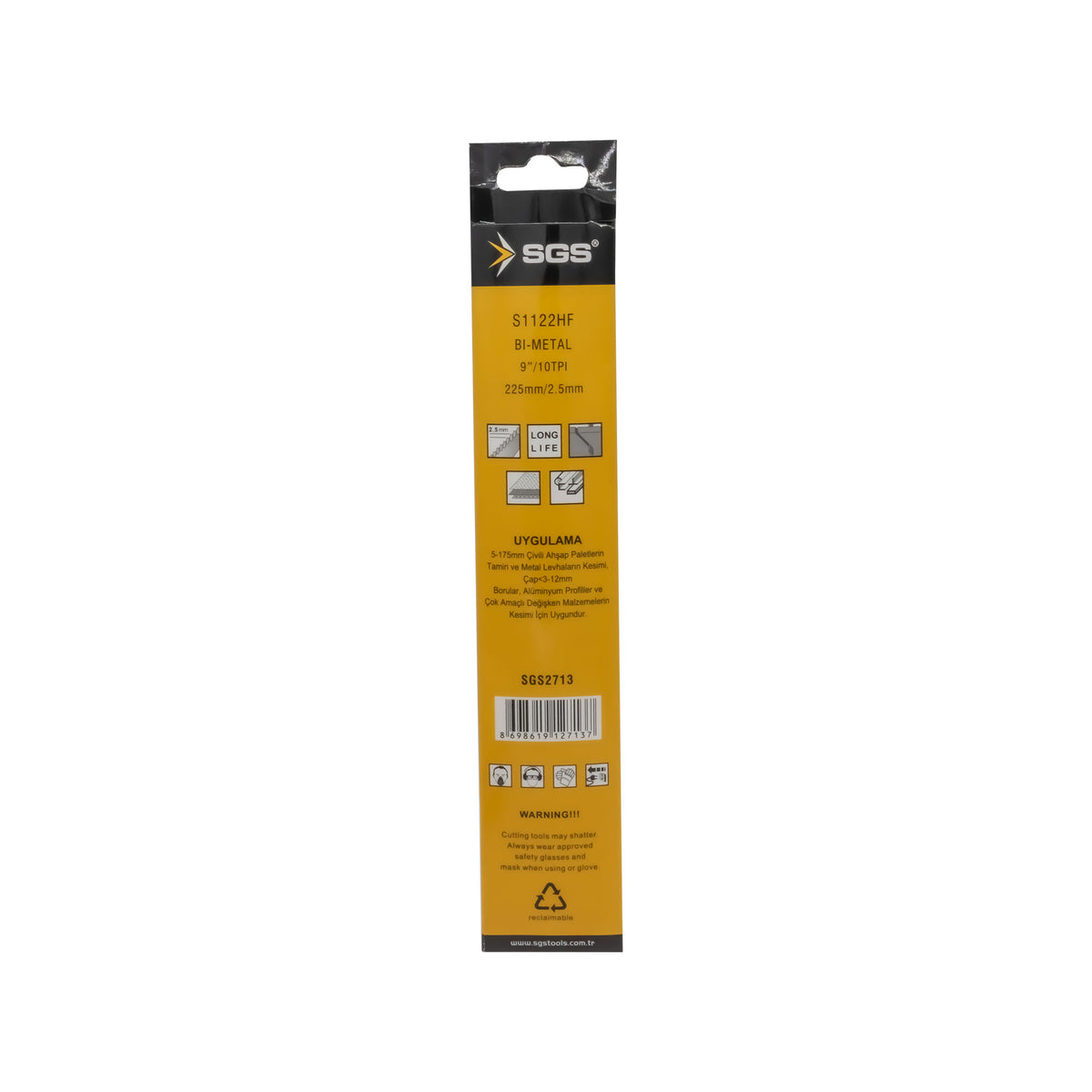 Set 5 pânze sabie metal S1122HF BI-METAL 225 x 2.5 mm, HSS, pentru metal, aluminiu și țevi