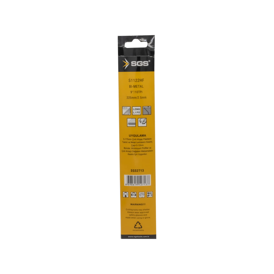 Set 5 pânze sabie metal S1122HF BI-METAL 225 x 2.5 mm, HSS, pentru metal, aluminiu și țevi