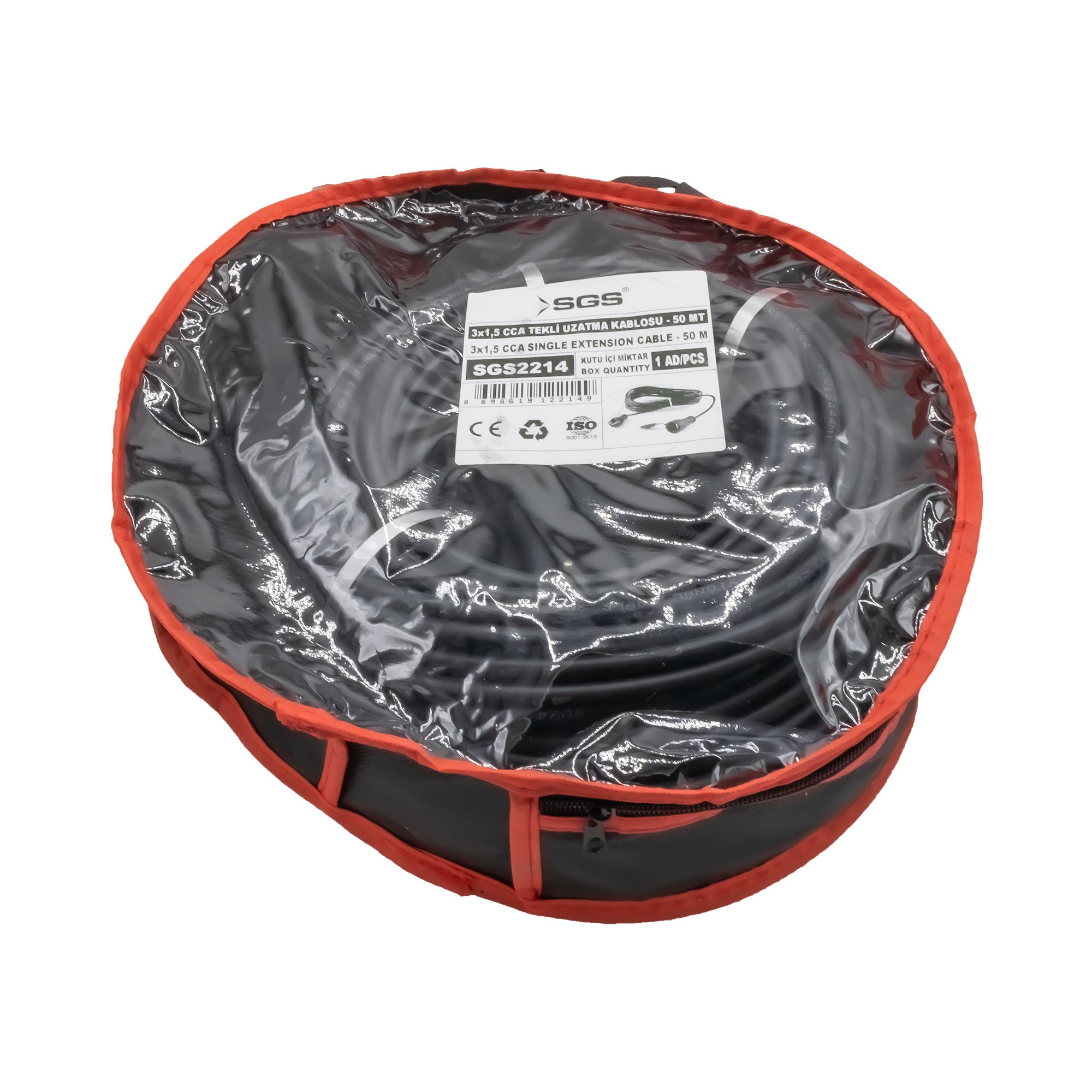 Prelungitor cauciuc 1 priză SGS, 3 x 1,5 mm, 50 m, 250 V, IP44