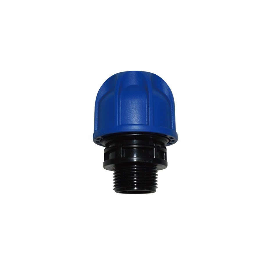 Racord compresiune PEHD cu filet exterior, D 63 mm x 2", PN16