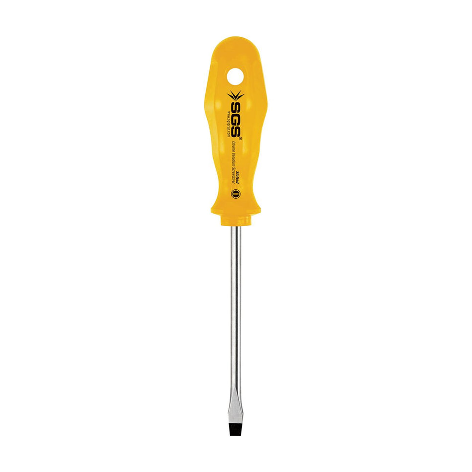 Șurubelniță dreaptă (plată) SGS Yellow Series Cr-V, 6 x 150 mm, mâner ergonomic