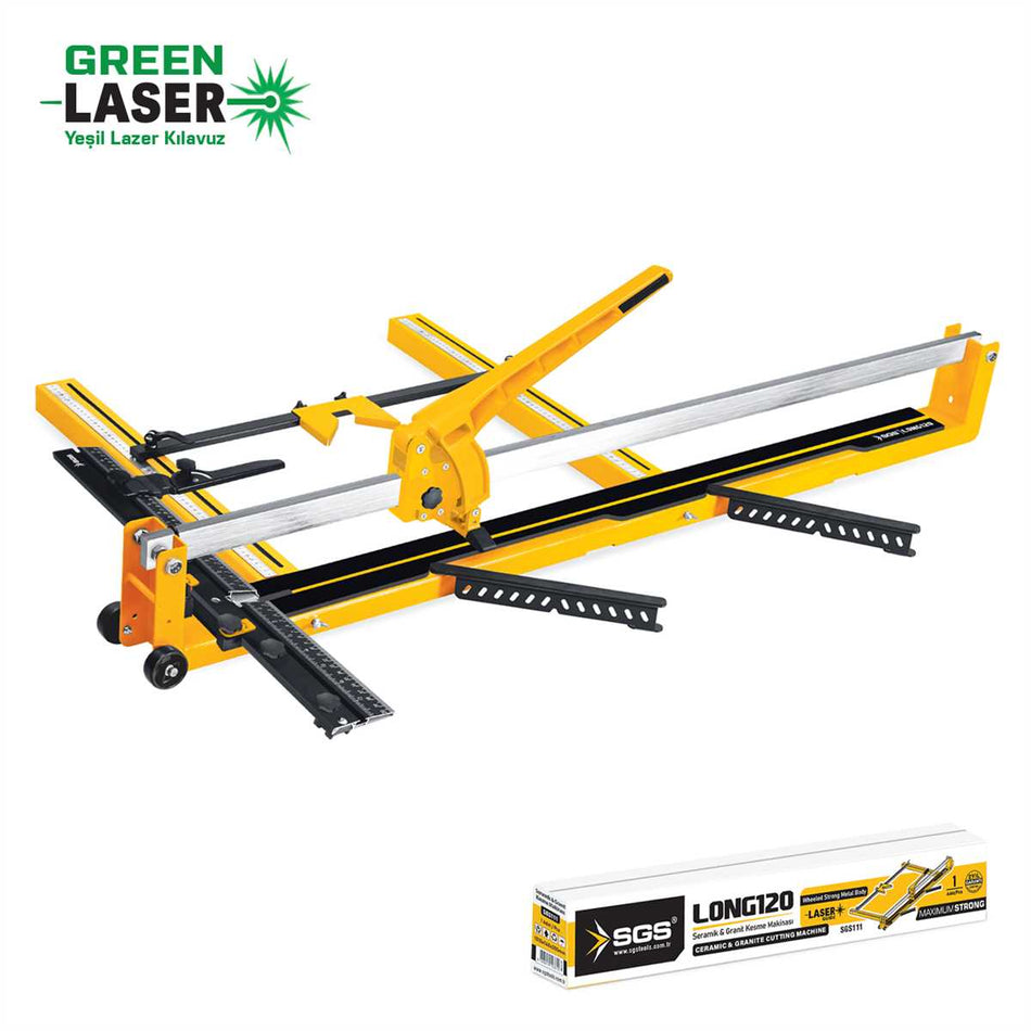 Mașină de tăiat ceramică și granit SGS LONG120 Maximum Strong 1200mm, corp metalic, ghidaj aluminiu, lamă diamantată, laser integrat
