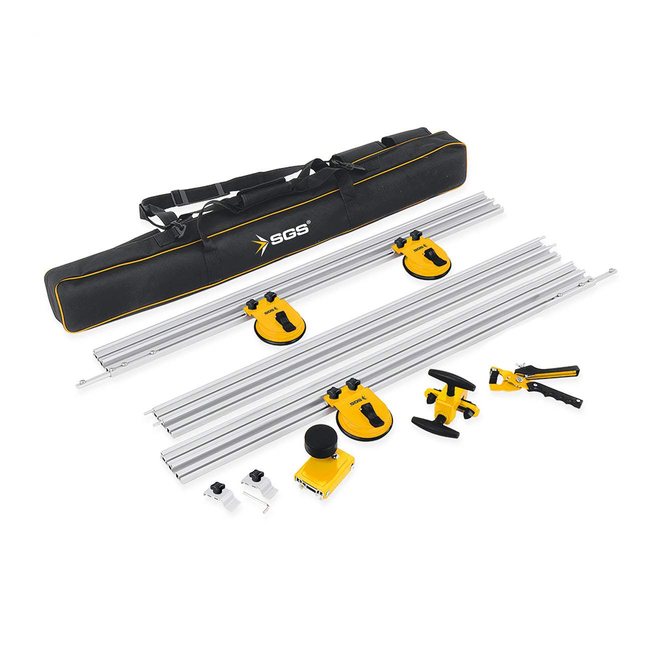 Mașină profesională de tăiat gresie și granit SGS MEGA 320, sistem cu șine aluminiu 3200 mm, ventuze de fixare, disc tungsten 22 mm
