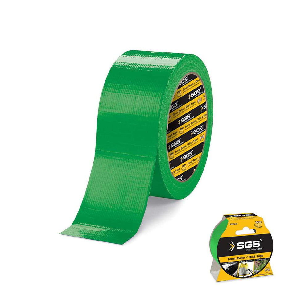 Bandă adezivă tip duct tape 48 mm x 10 m, verde, SGS1226