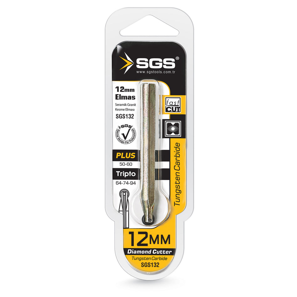 Tăietor diamantat Ø12 mm Tungsten Carbide pentru ceramică și granit – SGS132