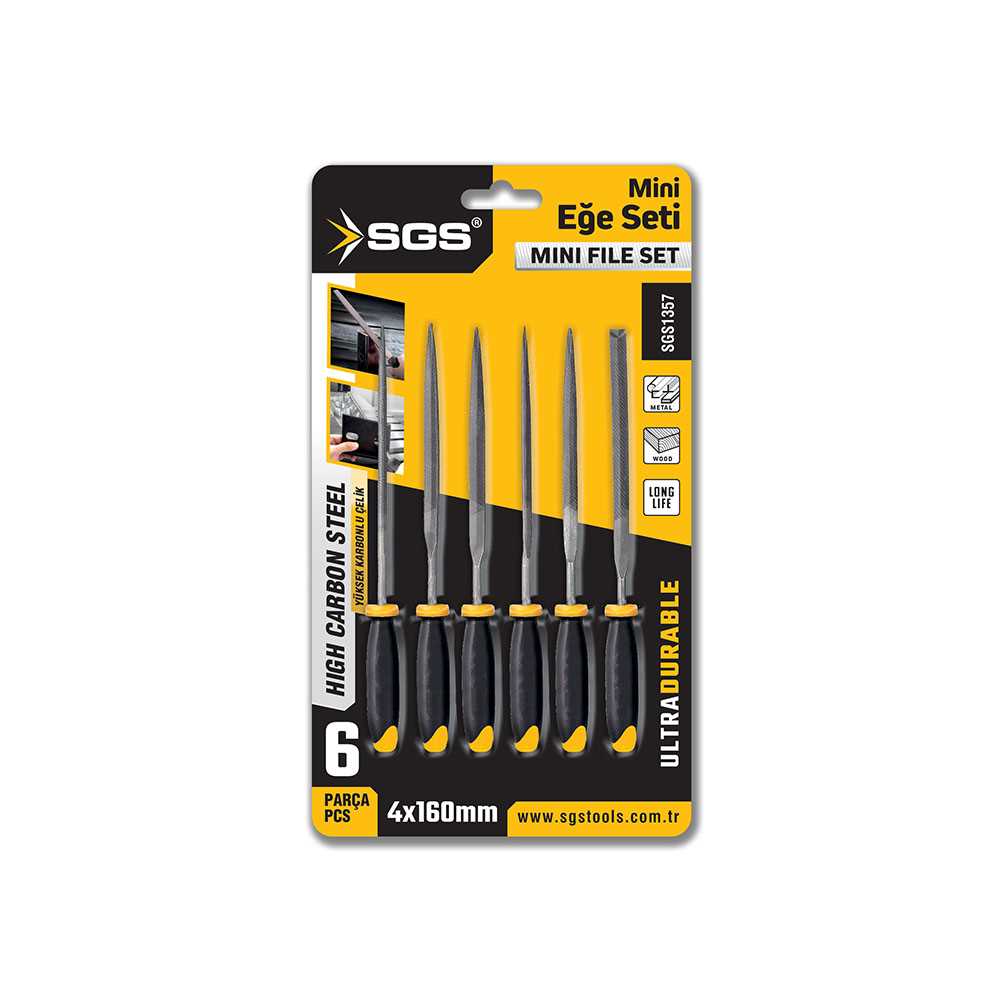 Set pile mini, 4 × 160 mm, 6 piese, SGS