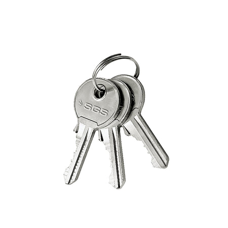 Lacăt rectangualr cu bolt culisant satinat 90 mm, 3 chei incluse, rezistent la șocuri și coroziune – SGS1367