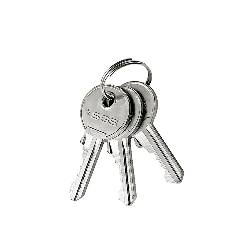 Lacăt rectangualr cu bolt culisant satinat 90 mm, 3 chei incluse, rezistent la șocuri și coroziune – SGS1367