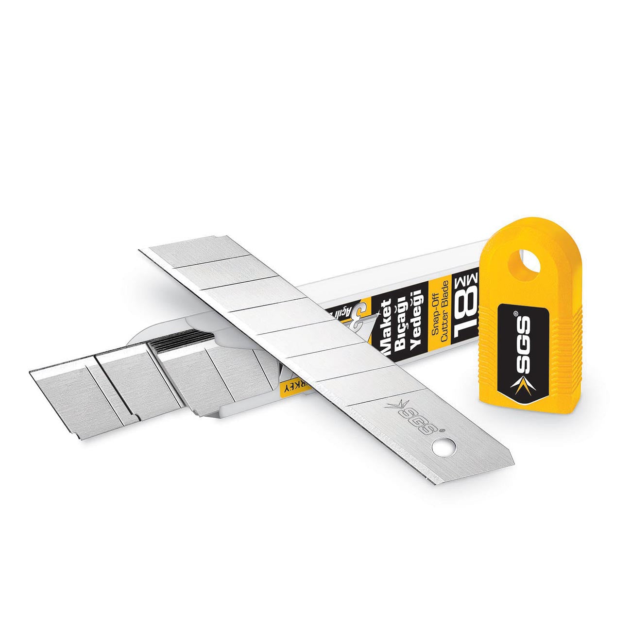 Lame rezervă cutter SGS 18 mm, oțel carbon, grosime 0,50 mm, set 10 bucăți