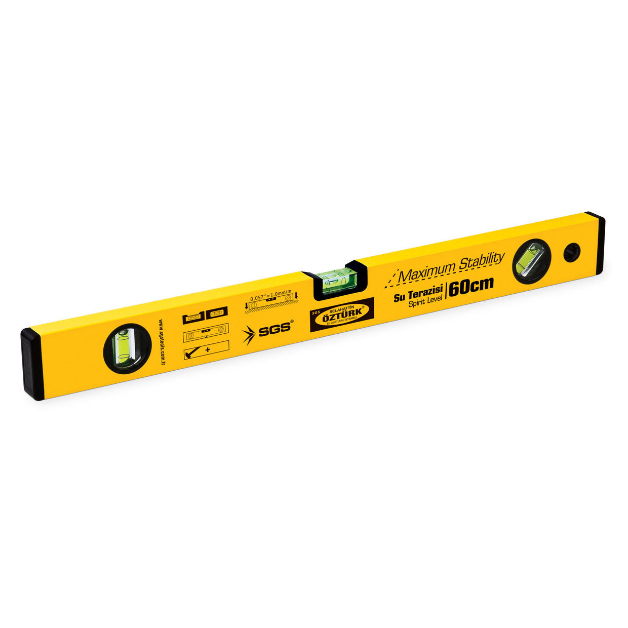 Nivelă aluminiu 60 cm cu 3 indicatori, SGS